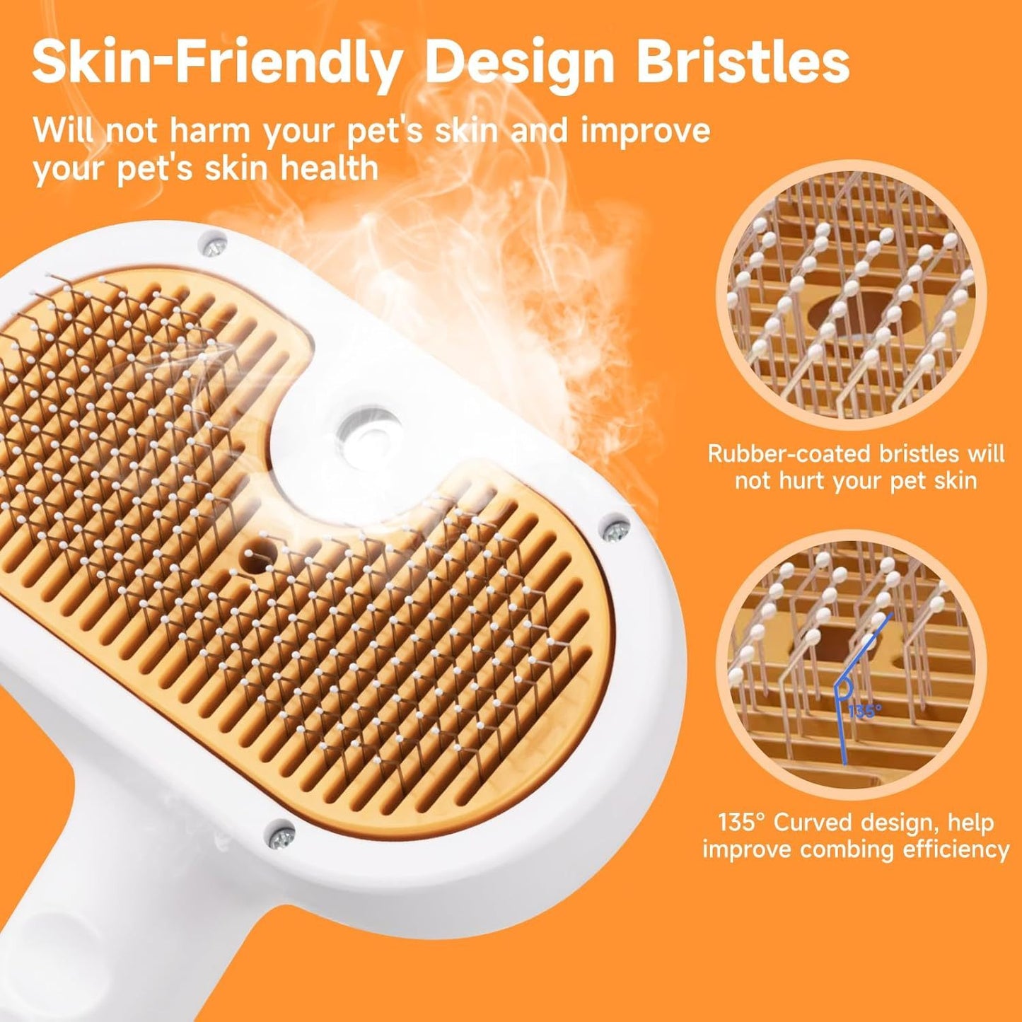 3-in-1 Universal Pet Steam Brush