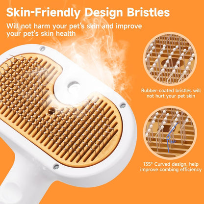 3-in-1 Universal Pet Steam Brush