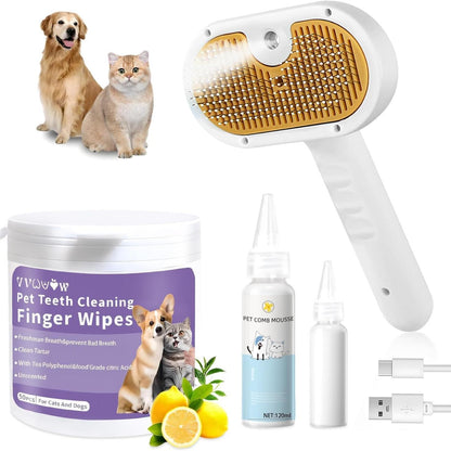 3-in-1 Universal Pet Steam Brush
