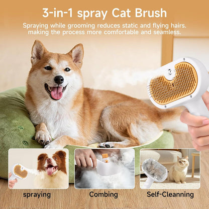 3-in-1 Universal Pet Steam Brush
