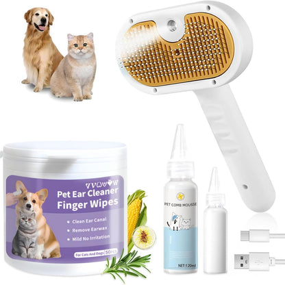 3-in-1 Universal Pet Steam Brush