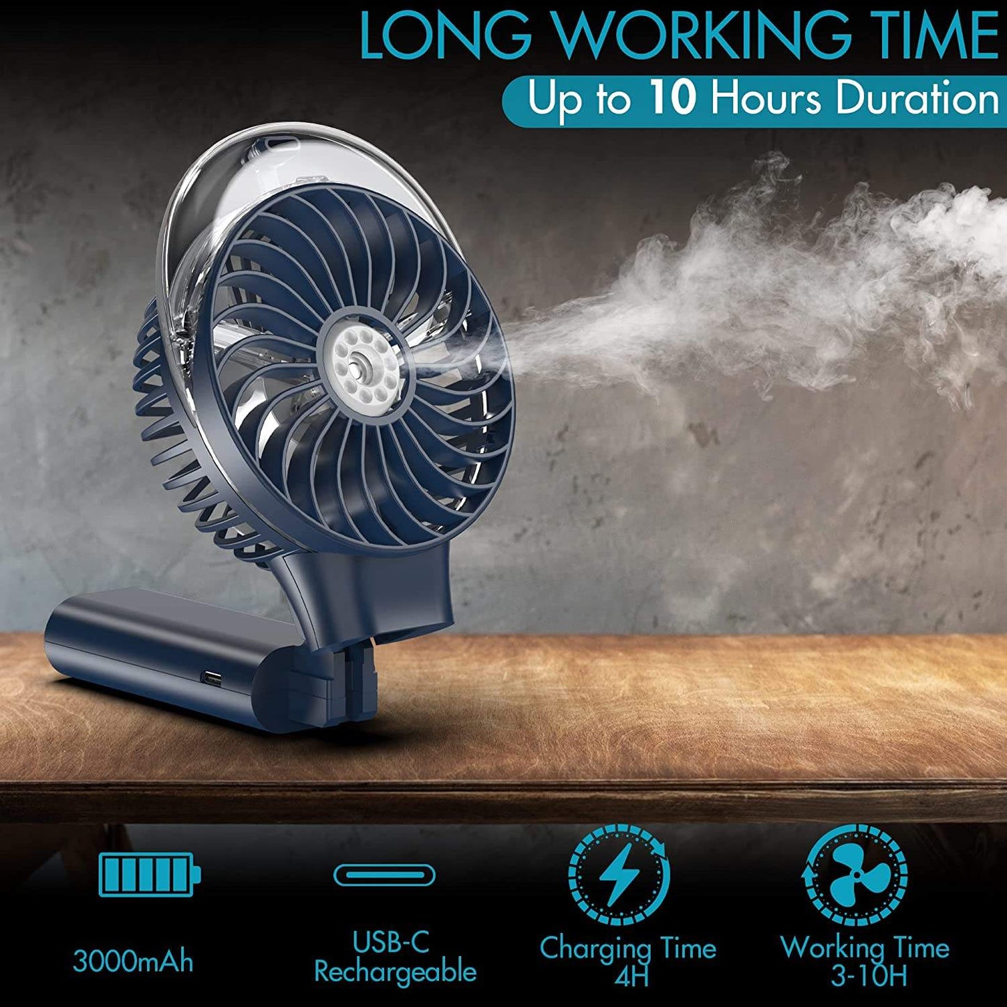 Portable USB Rechargeable Mist Fan